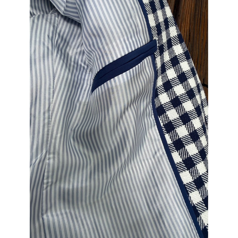 J.Crew Parke Blazer‎ Navy White Gingham Check Cotton Blend Jacket 10P NEW H2842 - Picture 14 of 14